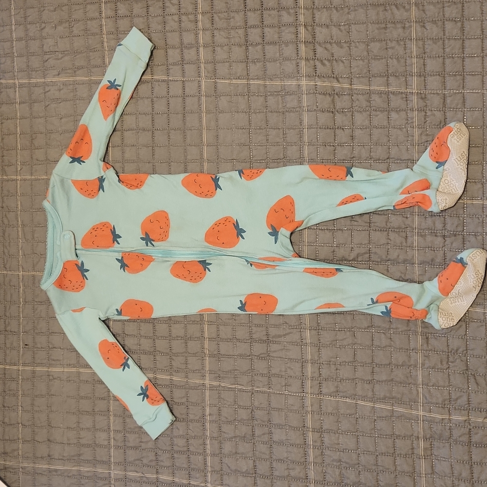 Big Strawberry Footed Onesie